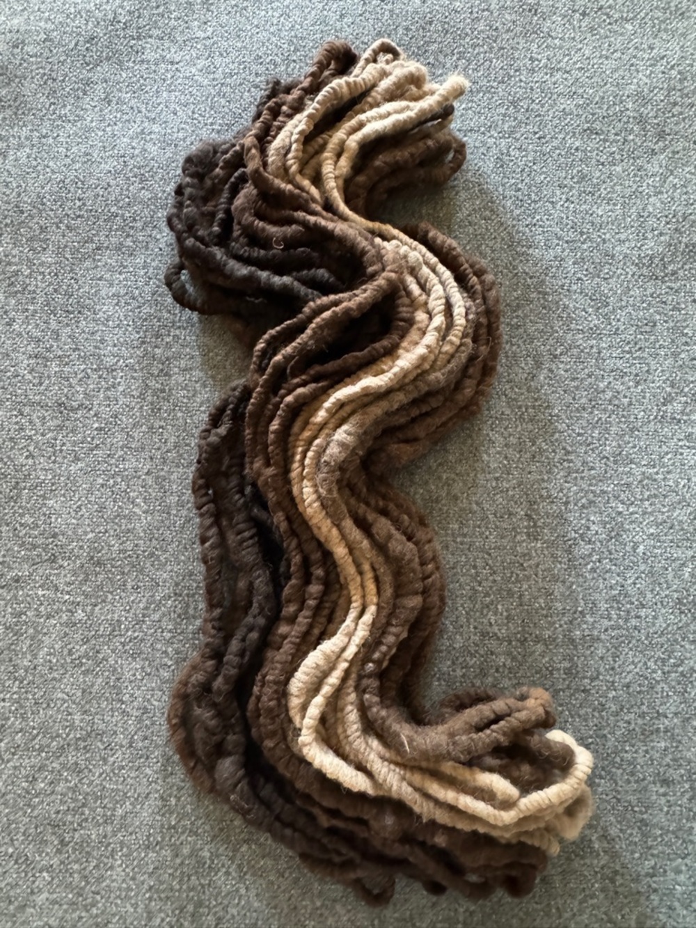 Super Bulky Core Yarn 51 Yards Brown Ombre Art Yarn Weaving Fiber Art